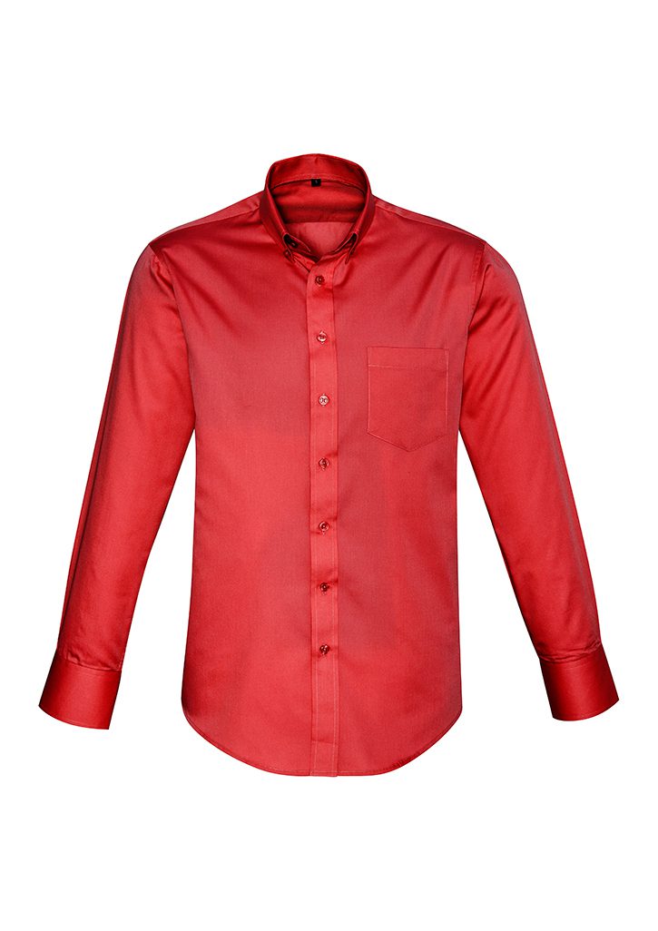 Biz Collection Mens Dalton Long Sleeve Shirt #S522ML Red