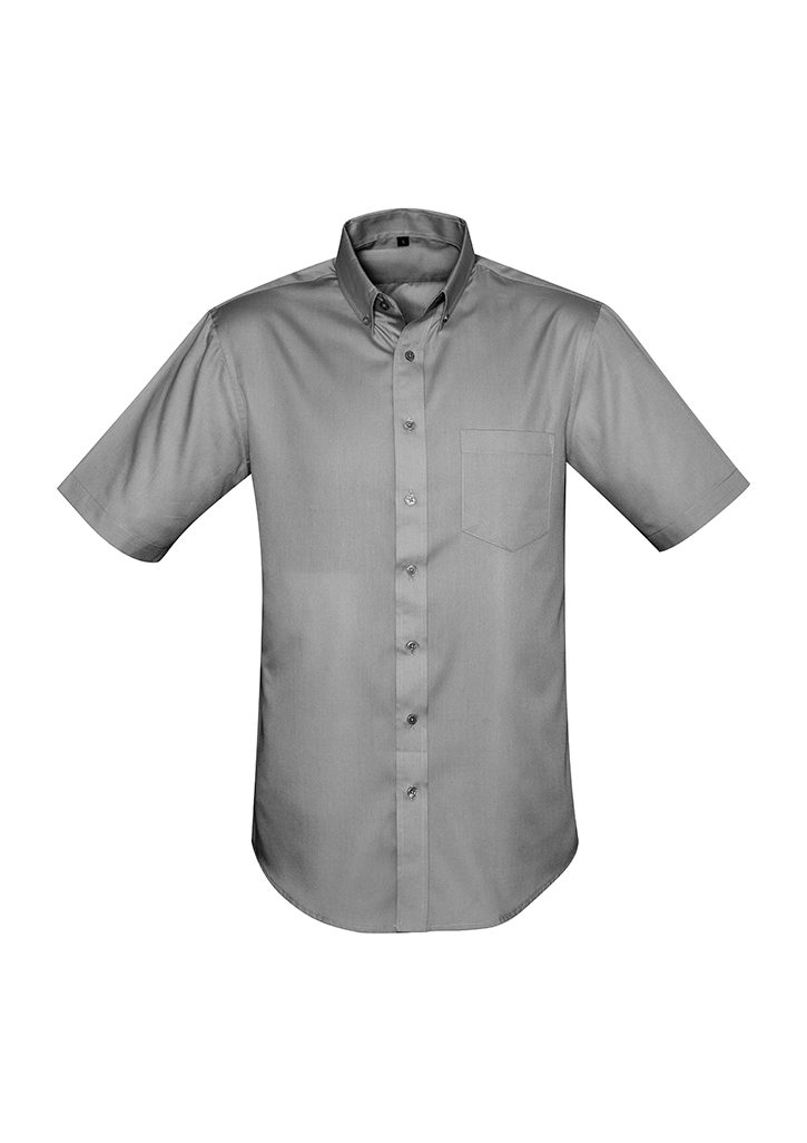 Biz Collection Mens Dalton Short Sleeve Shirt #S522MS Grey