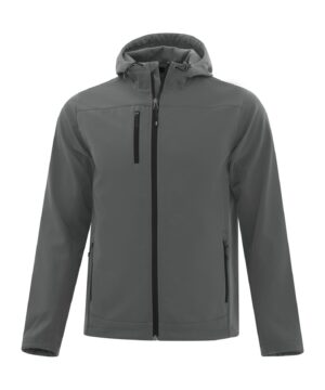 COAL HARBOUR® ESSENTIAL HOODED STRETCH SOFT SHELL JACKET #J7605 Iron Grey
