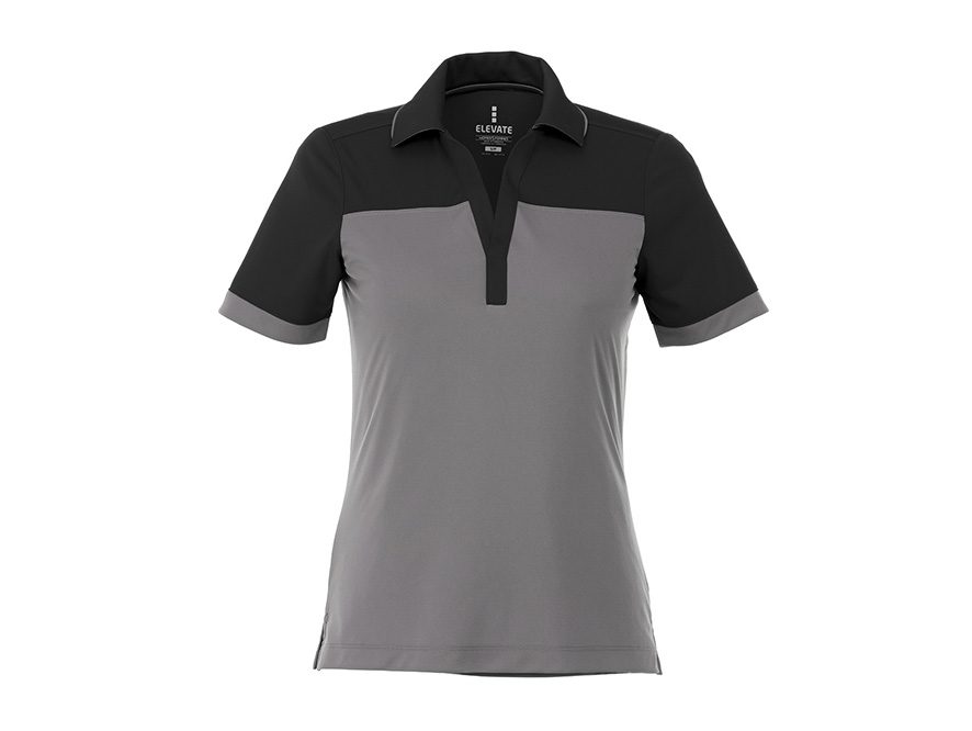 Trimark Women's MACK Short Sleeve Polo #TM96308 Black / Grey