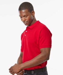 M&O Soft Touch Polo #7006 Red Side