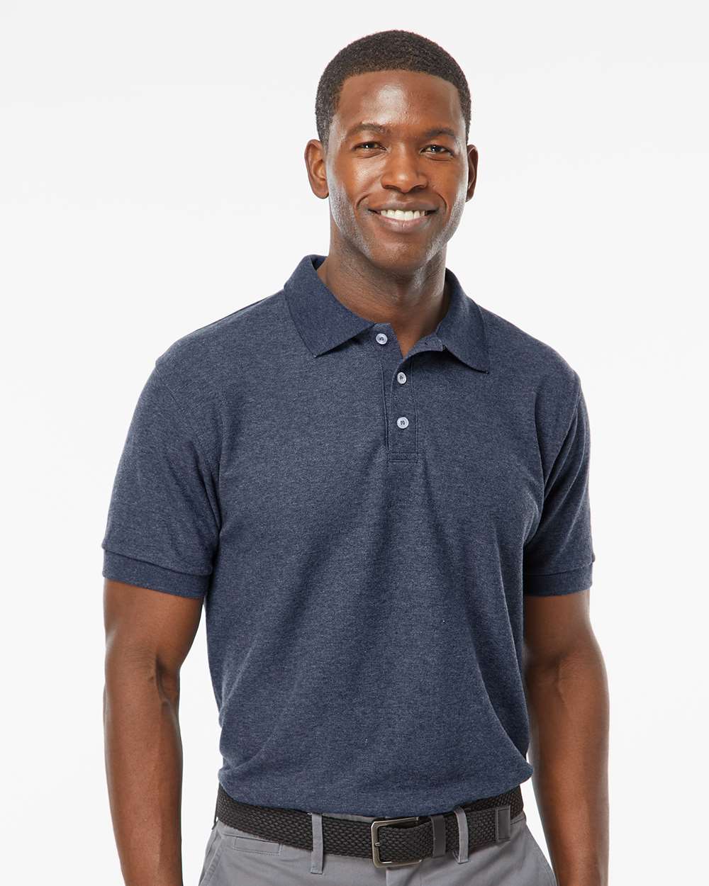 M&O Soft Touch Polo #7006 Navy Heather