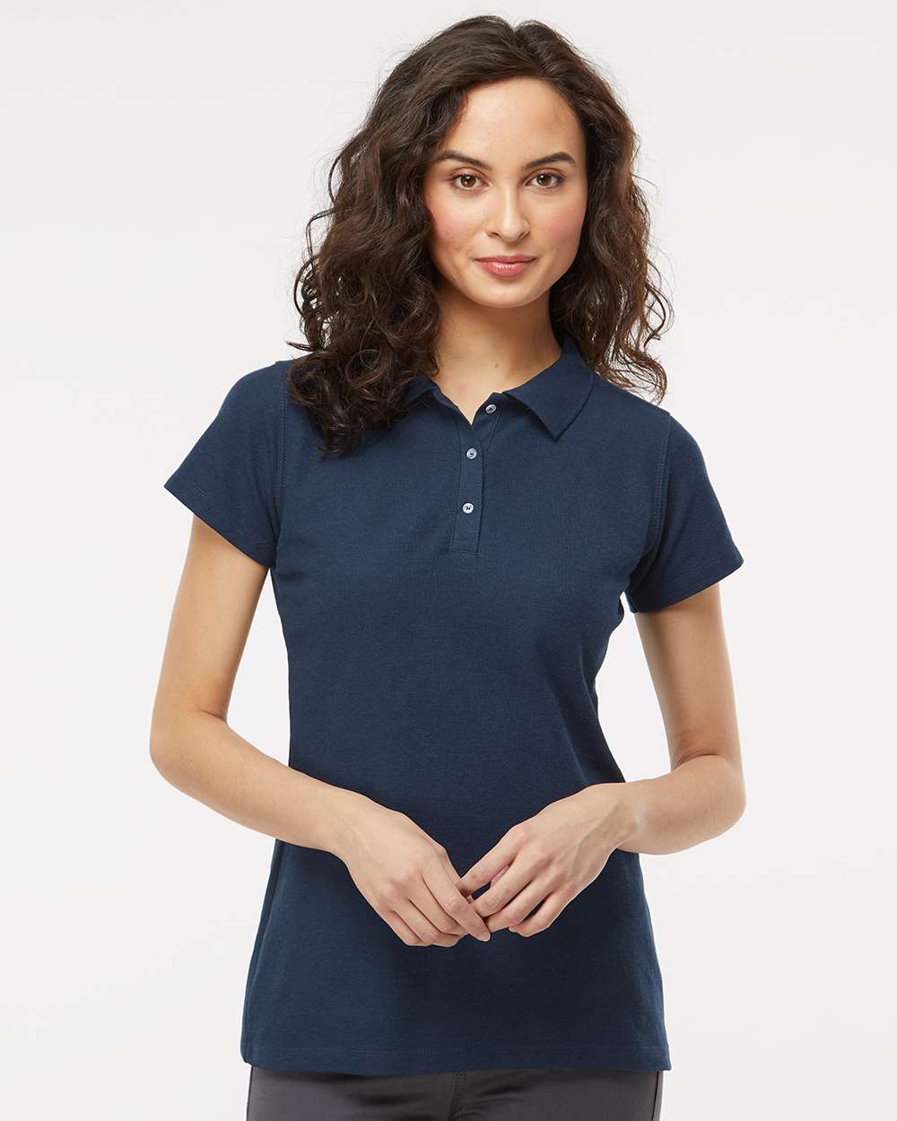 M&O Women’s Soft Touch Polo #7007 Navy