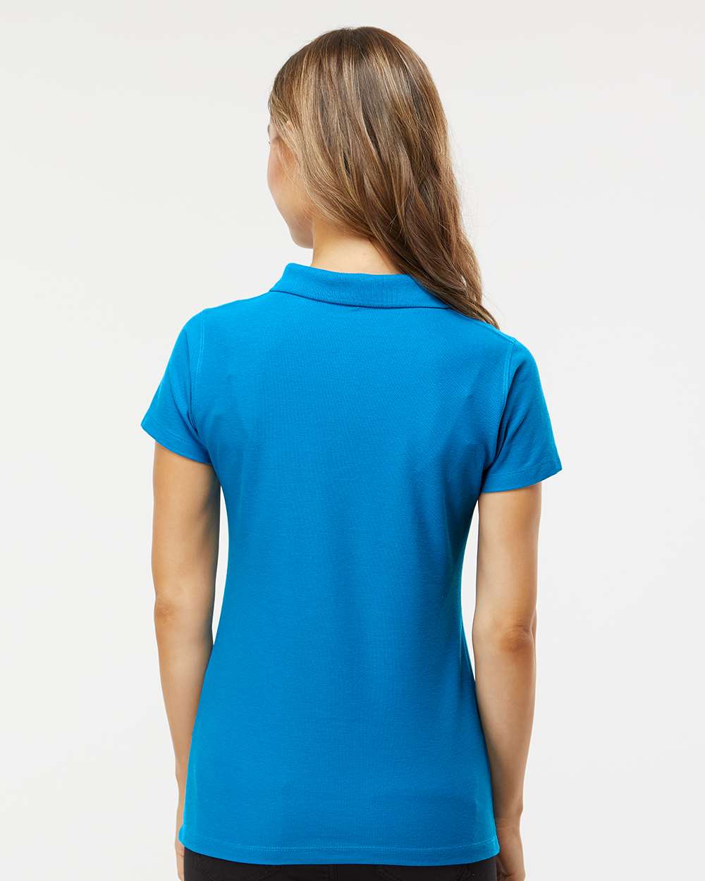 M&O Women’s Soft Touch Polo #7007 Turquoise Back