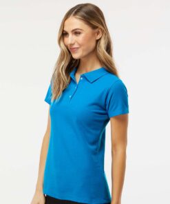 M&O Women’s Soft Touch Polo #7007 Turquoise Side