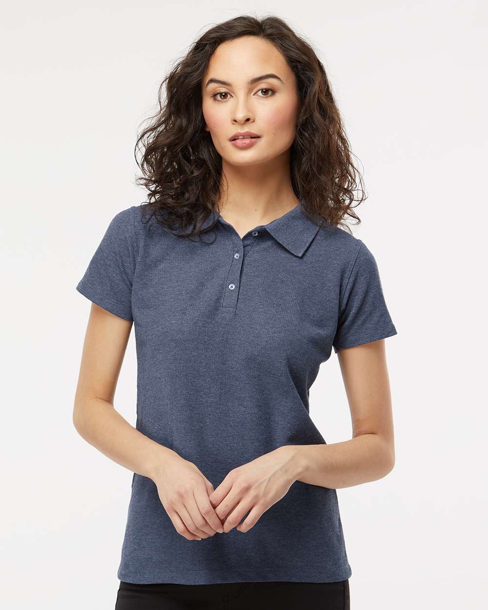 M&O Women’s Soft Touch Polo #7007 Navy Heather