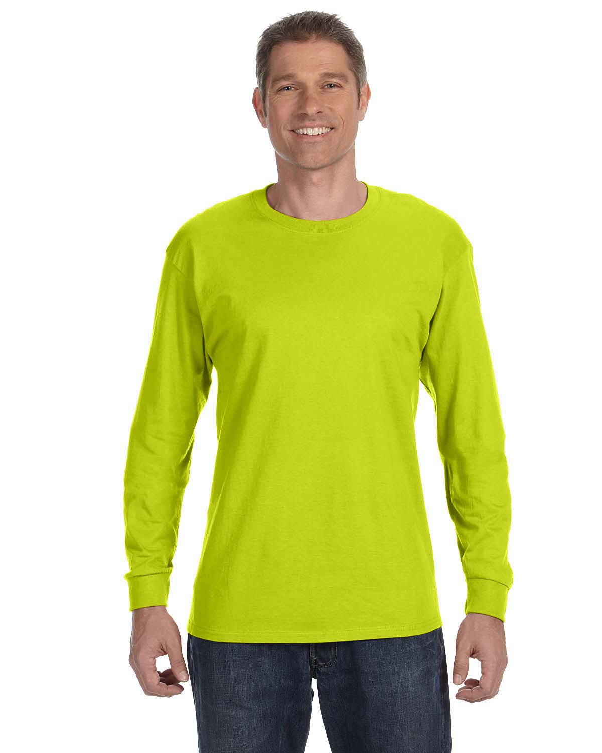 Gildan Adult Heavy Cotton Long-Sleeve T-Shirt #5400 Safety Green