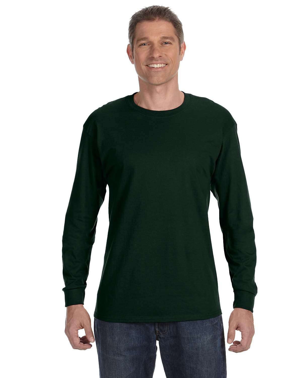 Gildan Adult Heavy Cotton Long-Sleeve T-Shirt #5400 Forest Green
