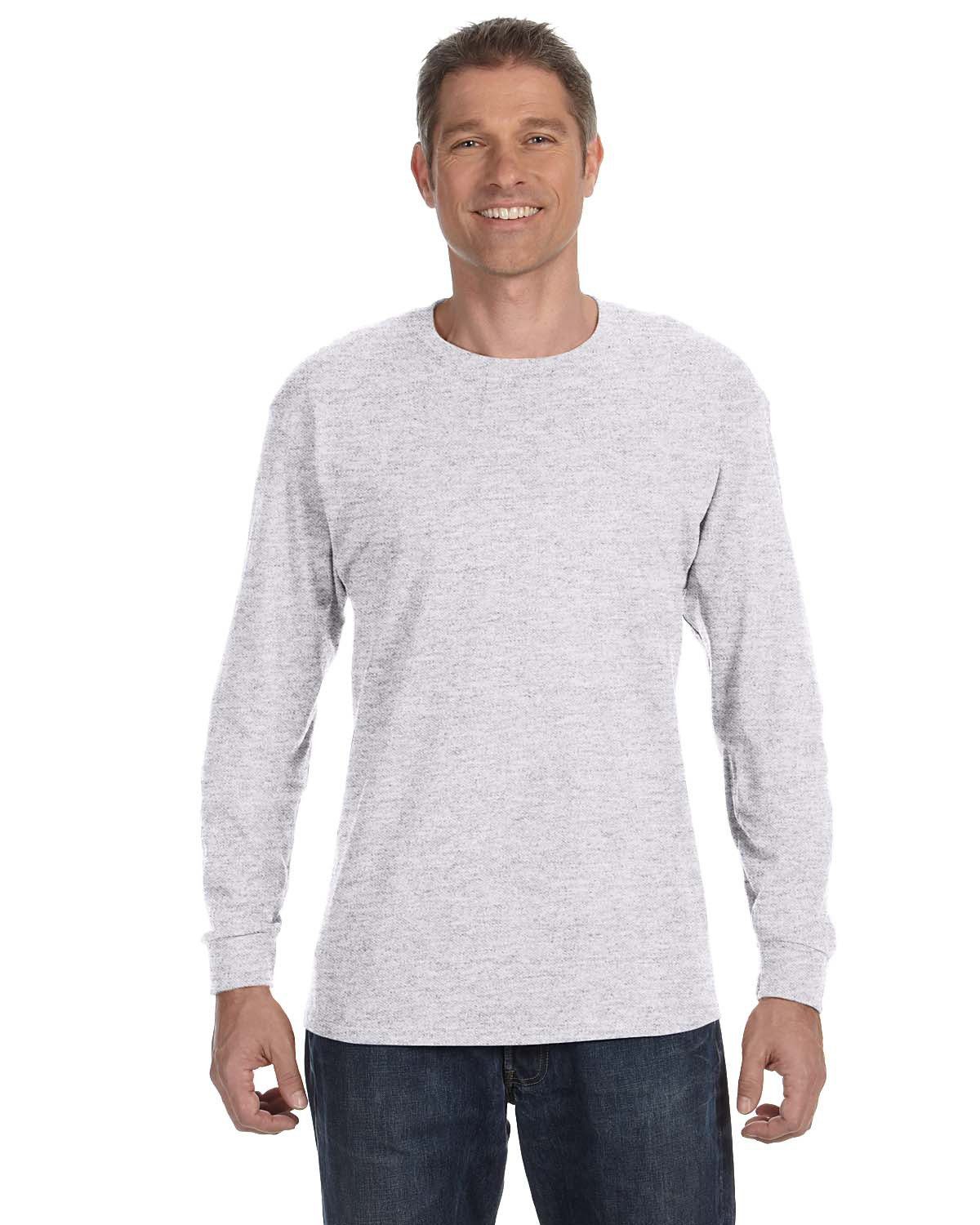 Gildan Adult Heavy Cotton Long-Sleeve T-Shirt #5400 Ash Grey