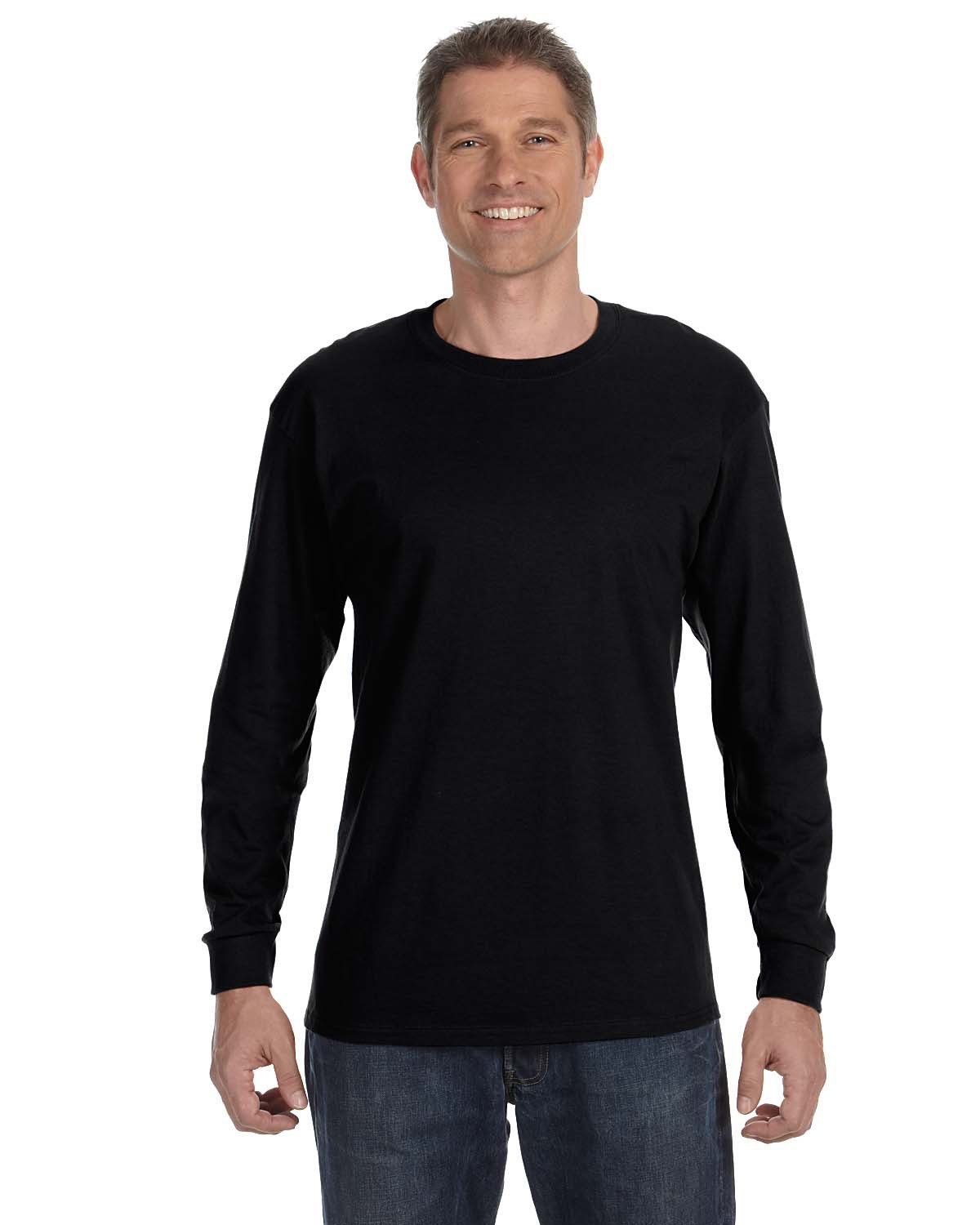 Gildan Adult Heavy Cotton Long-Sleeve T-Shirt #5400 Black