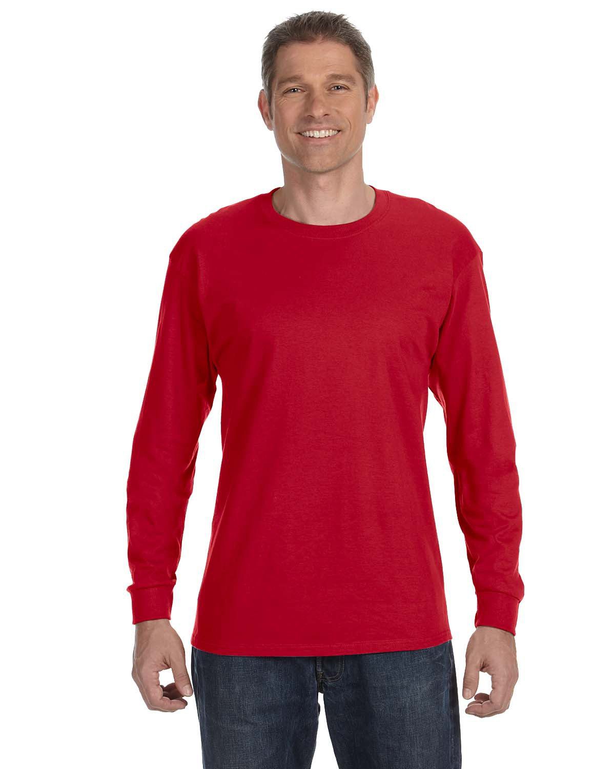 Gildan Adult Heavy Cotton Long-Sleeve T-Shirt #5400 Red