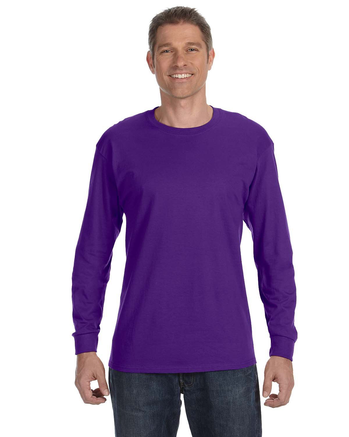 Gildan Adult Heavy Cotton Long-Sleeve T-Shirt #5400 Purple