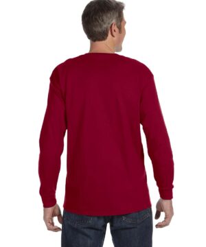 Gildan Adult Heavy Cotton Long-Sleeve T-Shirt #5400 Maroon Back