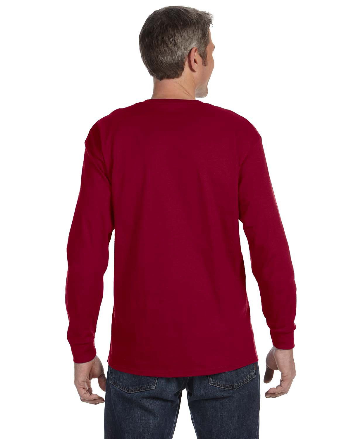 Gildan Adult Heavy Cotton Long-Sleeve T-Shirt #5400 Maroon Back