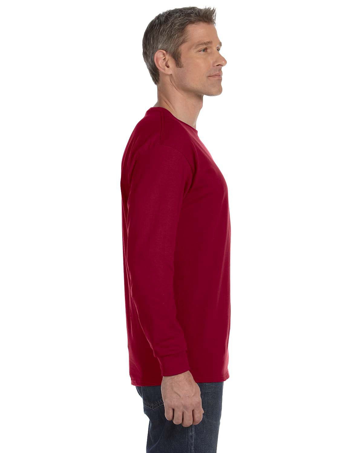 Gildan Adult Heavy Cotton Long-Sleeve T-Shirt #5400 Maroon Side