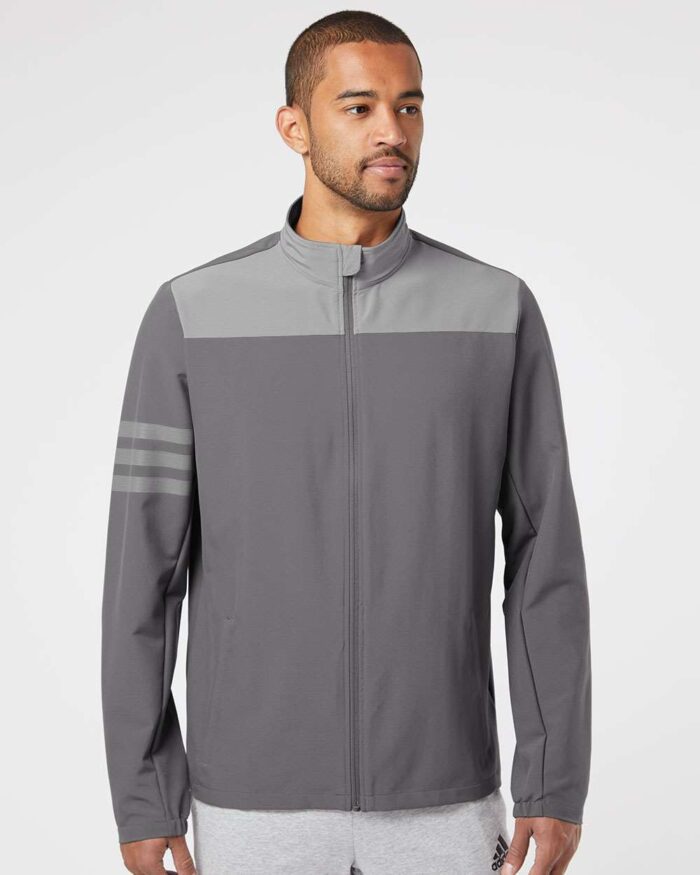 Adidas 3-Stripes Full-Zip Jacket #A267 Grey Front