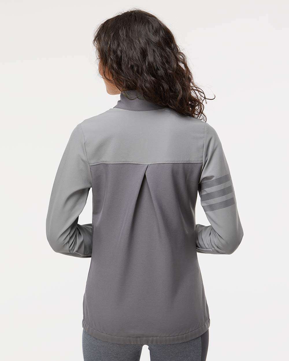 Adidas Women's 3-Stripes Full-Zip Jacket #A268 Grey Back