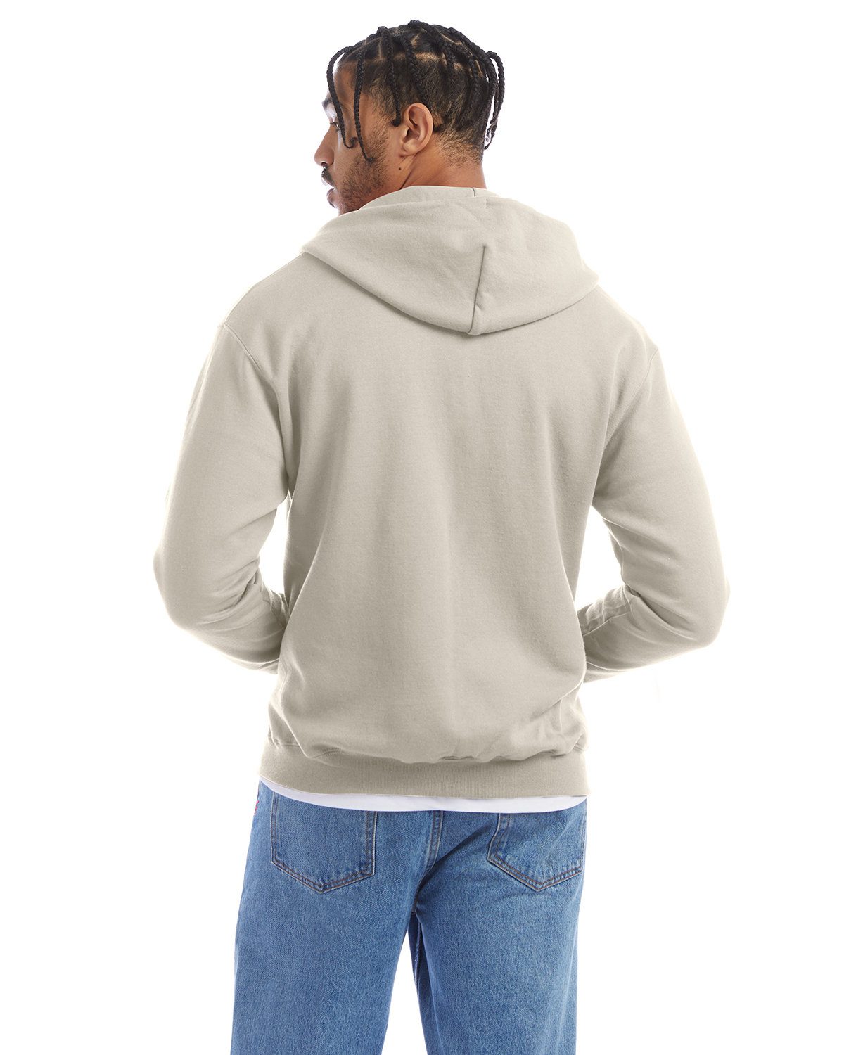 Champion Adult Powerblend® Full-Zip Hooded Sweatshirt #S800 Sand Back