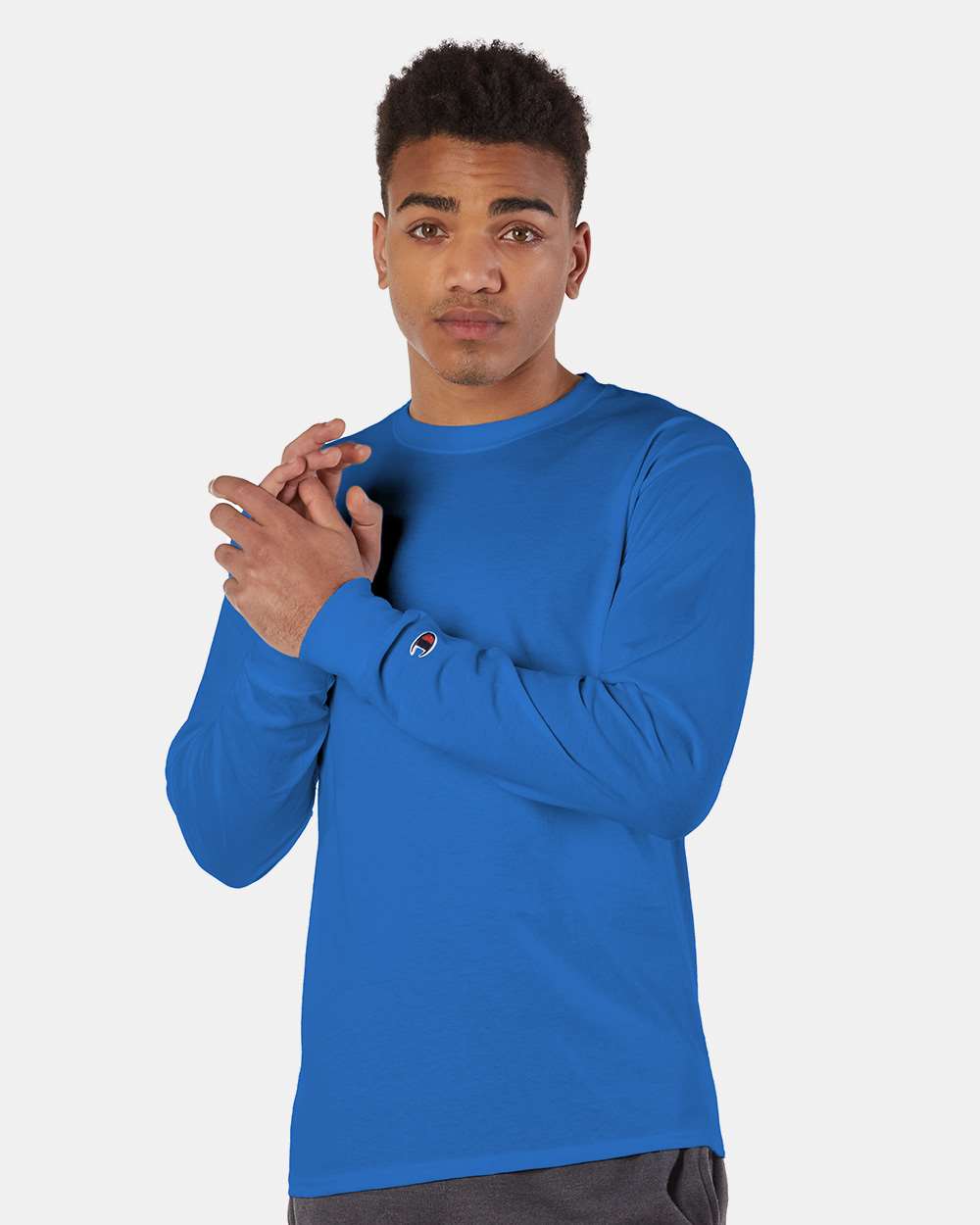 Champion Long Sleeve T-Shirt #CC8C Royal Blue