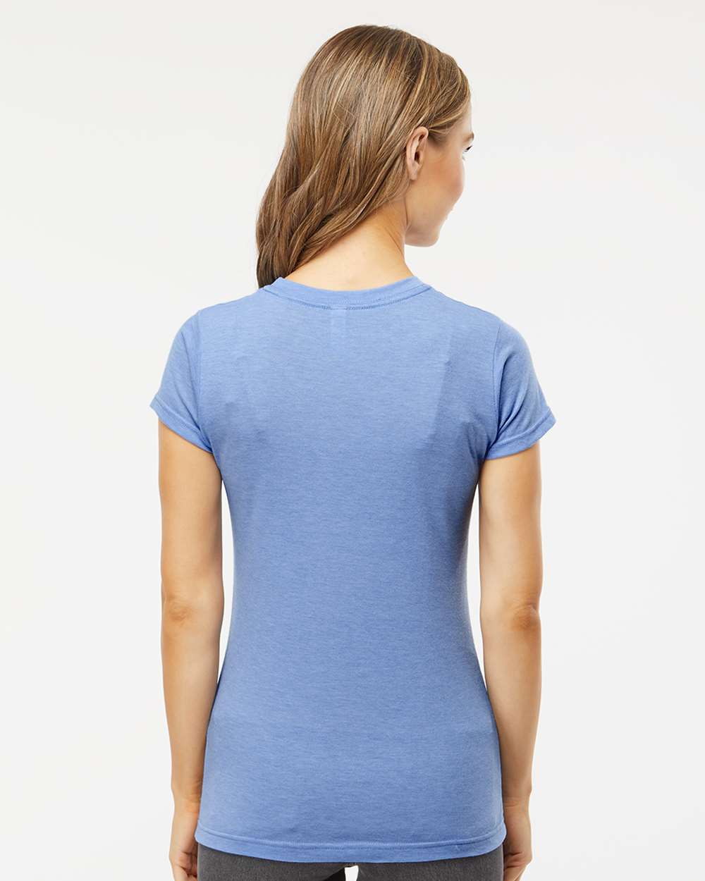 M&O Women’s Deluxe Blend T-Shirt #3540 Heather Blue Back