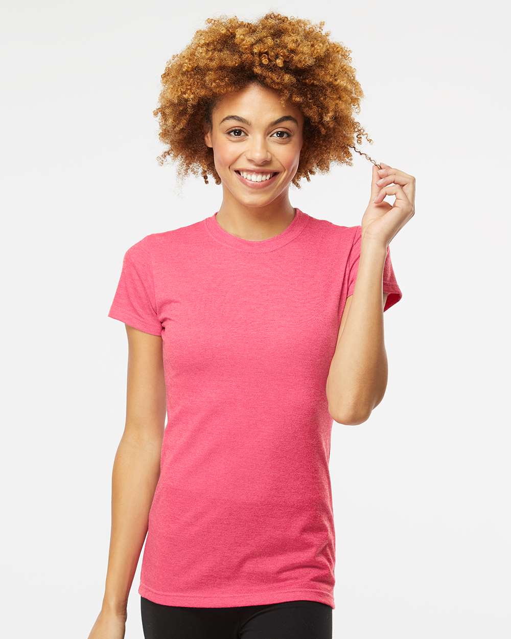 M&O Women’s Deluxe Blend T-Shirt #3540 Heather Pink