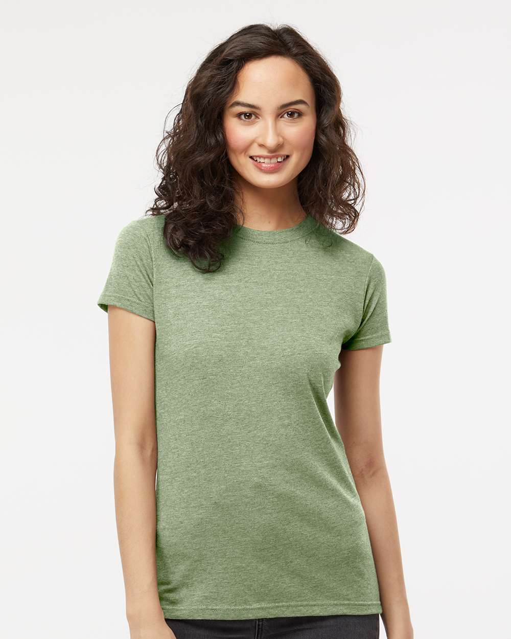 M&O Women’s Deluxe Blend T-Shirt #3540 Heather Green