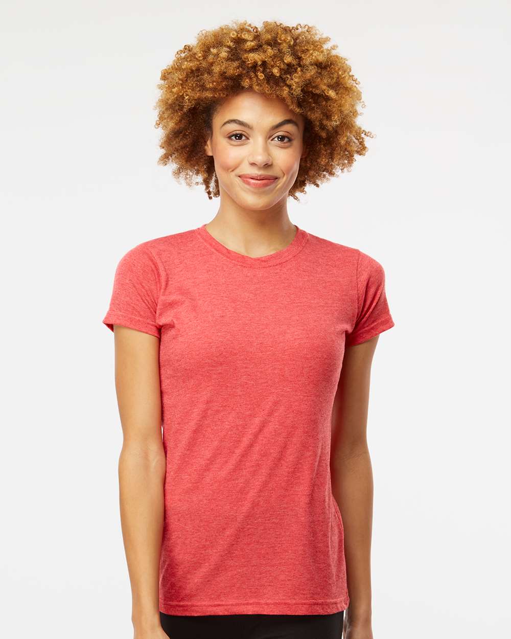 M&O Women’s Deluxe Blend T-Shirt #3540 Heather Red