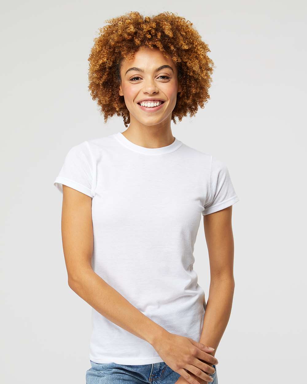 M&O Women’s Deluxe Blend T-Shirt #3540 White