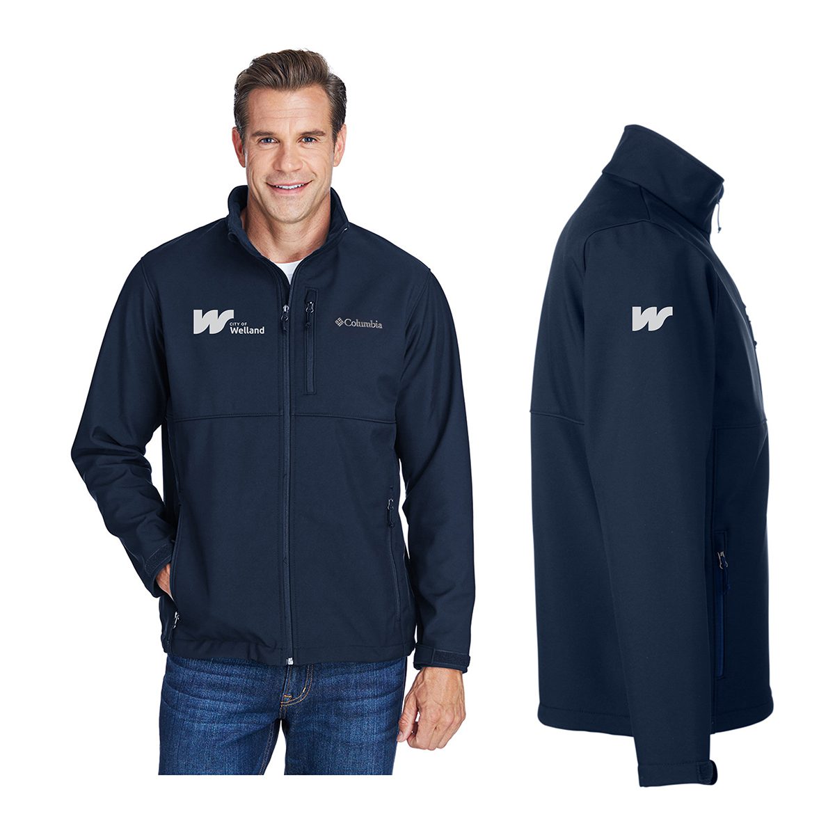 City-of-Welland-Merch-Store_V7-C6044-Collegiate-Navy-Front-and-Side-Light-Grey-Welland-Logo
