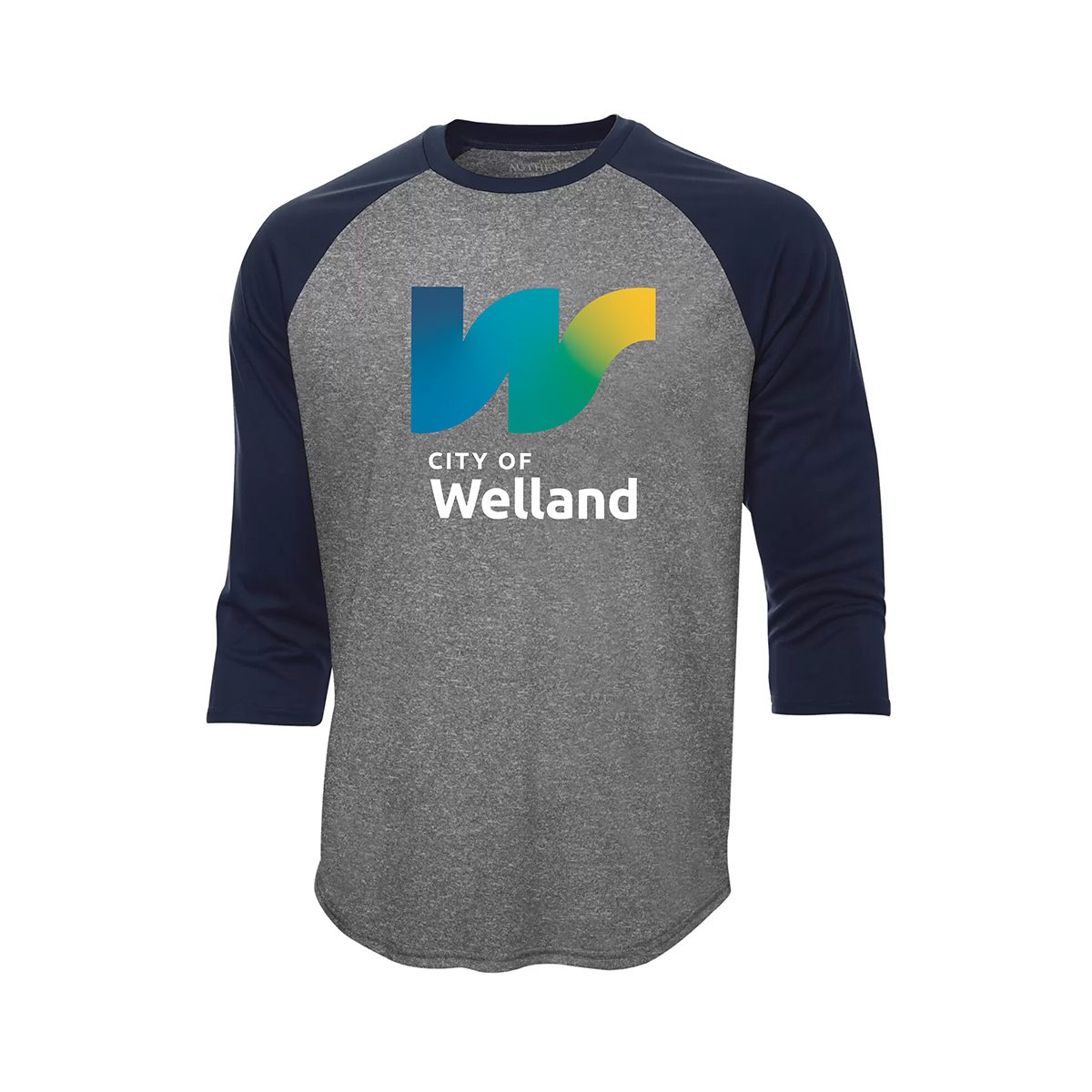 City-of-Welland-Merch-Store_V7-S3526-Heather-and-Navy-Front-Welland-Logo